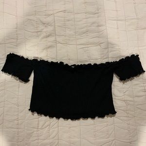 Mini Black Strapless Crop Top
